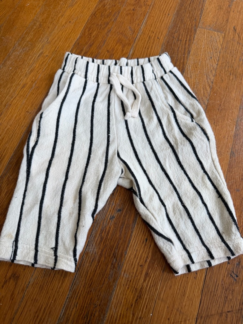 Zara Cream Shorts with Black Stripes